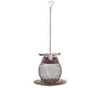 Vintage Owl Bird Feeder, Metal Squirrel-Resistant Feeder, Large Capacity Wild Bird Feeding Station for Finches, Bluebirds, Sparrows, and Garden Birds, Ideal for Yards, Decks and Outdoor Birdwatching