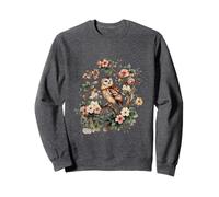 Vintage Owl Floral Botanical Cottagecore Bird Nature Lover Sweatshirt