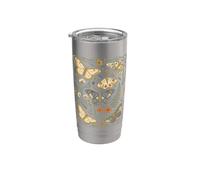 Vintage papillon papillon botanique floral céleste phase de lune Gobelet isotherme en acier inoxydable double paroi