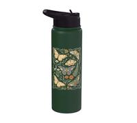 Vintage papillon papillon botanique floral céleste phase de lune Stainless Steel Insulated Water Bottle
