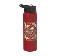 Vintage papillon papillon botanique floral céleste phase de lune Stainless Steel Insulated Water Bottle