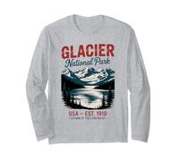 Vintage Parc National des États-Unis Glacier Montana Manche Longue