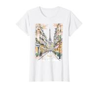 Vintage Paris Tour Eiffel Street Art Print Design Souvenir T-Shirt Graphique avec Valeur
