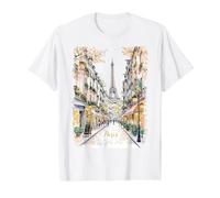 Vintage Paris Tour Eiffel Street Art Print Design Souvenir T-Shirt Graphique avec Valeur