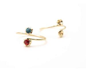 Vintage parts Lot de 2 bagues en or véritable 18 carats avec strass