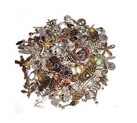 Vintage Parts - M66 - Lot de perles en métal - 100 g - Pour collier et breloque, bijou à faire soi-même - Mélange multicolore, argenté et doré
