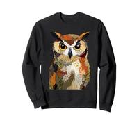 Vintage Patchwork Hibou Boho Animal Collage Quilt Art Graphic Sweatshirt