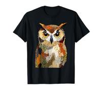 Vintage Patchwork Hibou Boho Animal Collage Quilt Art Graphic T-Shirt