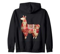 Vintage Patchwork Lama Couvre-lit Floral Rustique Sweat à Capuche