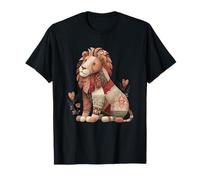 Vintage Patchwork Lion avec cœurs pépinière T-Shirt