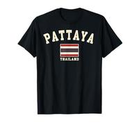 Vintage Pattaya Thaïlande Drapeau Thaïlande Souvenir Graphique Rétro T-Shirt