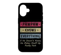 Vintage Pawpaw Knows Everything Dad Father Father's Day Coque pour iPhone 16