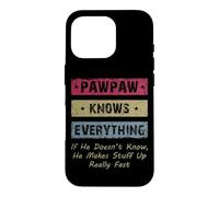 Vintage Pawpaw Knows Everything Dad Father Father's Day Coque pour iPhone 16 Pro