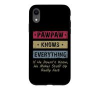 Vintage Pawpaw Knows Everything Dad Father Father's Day Coque pour iPhone XR