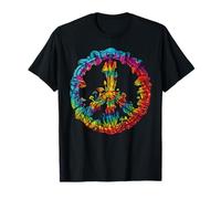 Vintage Peace Sign Mushroom Tie Dye Retro 60s 70s Hippie T-Shirt