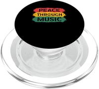 Vintage Peace Through Music | Symbole de Paix Musicien PopSockets PopGrip pour MagSafe