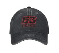 Vintage Pecco Bagnaia 63 Casquettes de Baseball Unisexe Coton en détresse Snapback Moto Racing Outdoor All Seasons Travel Gift Hat