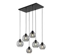 Vintage Pendelleuchte En Graphite Kalete Métal 6xE27 Oblong Salle à Manger Lampe
