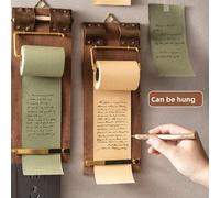 Vintage pense-bête pince suspendus rouleau papier pense-bête pas collant Ins vent conseil Note blanc bloc-notes bloc-notes bloc-notes Thé vert E131