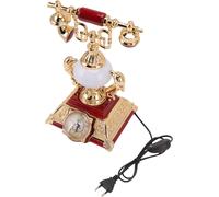 Vintage Phone Model Ornament Decorative Phone Model with Alarm Clock and Lighting Function Fixed Phone Ornament Old Desk Ornament for Decorative Cafe (8178-2)