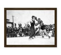 Vintage Photo Jack Johnson Boxer Kaufmann Punch Boxing Match Artwork Framed A3 Wall Art Print Ancien Photographier Mur
