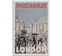 Vintage Piccadilly London Rétro Mur Art Toile Affiche Art Imprimer Accueil Décoration Chambre Décoration Sans cadre 30x45cm