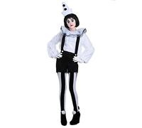 Vintage Pierrot Clown Women's Fancy Dress Costume Small