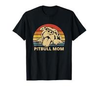 Vintage Pitbull Mom | Happy Smiling Pitbull Mom on Sunset T-Shirt
