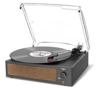 Vintage Platine Vinyle avec Haut Parleur, pour disques vinyles, Prise en Charge 3 Vitesses, Lecture sans Fil, entrée AUX, Ligne RCA LP lecteurs vinyles rétro Noir