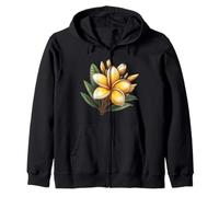 Vintage Plumeria Jaune Floral Tropical Bloom Summer Sweat à Capuche