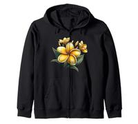Vintage Plumeria Jaune Floral Tropical Bloom Summer Sweat à Capuche
