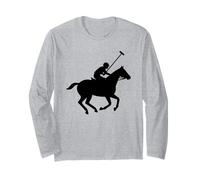 Vintage Polo Silhouette Equestre Sport Chevalier Manche Longue