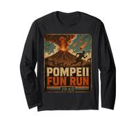 Vintage Pompéi Fun Run Ancient Rome Volcan Eruption Humour Manche Longue