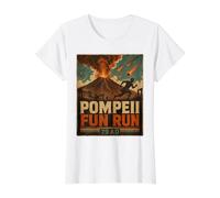 Vintage Pompéi Fun Run Ancient Rome Volcan Eruption Humour T-Shirt Graphique avec Valeur