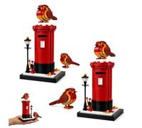 Vintage Postbox & Robin Brick Set, 400+ Pcs Building Blocks (2pcs)