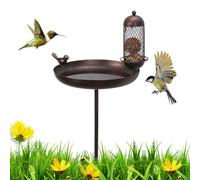 Vintage pour Oiseaux - pour Oiseaux Extérieur avec Support Et Mangeoire,Bol d'alimentation Anti-Rouille Multifonction pour Décoration De Jardin Terrasse Ferme