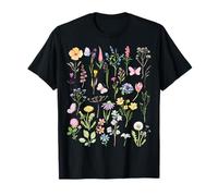 Vintage Pressed Flowers Blooming Floral Boho Wildflowers T-Shirt