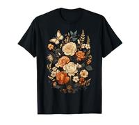 Vintage Pressed Flowers Butterflies Floral Boho Wildflowers T-Shirt