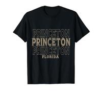 Vintage Princeton Floride T-Shirt Graphique avec Valeur, Homme, Noir, M