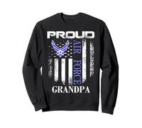 Vintage Proud Air Force Grand-père avec Drapeau américain Cadeau Sweatshirt