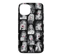 Vintage Pulp Comic Pop Culture Pin Up Girl Art Pattern Noir Coque pour iPhone 13