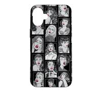 Vintage Pulp Comic Pop Culture Pin Up Girl Art Pattern Noir Coque pour iPhone 16 Plus
