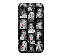 Vintage Pulp Comic Pop Culture Pin Up Girl Art Pattern Noir Coque pour iPhone XR