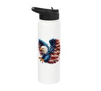 Vintage Pygargue chauve Pride Freedom Drapeau américain célébration Stainless Steel Insulated Water Bottle