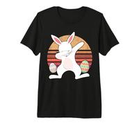 Vintage Rabbit Dabbing Hip Hop Funny Bunny Easter Day T-Shirt Haut de Gamme