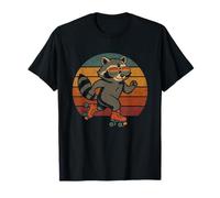 Vintage Raccoon Retro on Roller Skates T-Shirt