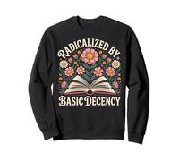 Vintage Radicalisé par Basic Decency Flowers and Books Women Sweatshirt