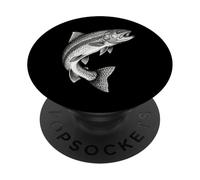 Vintage Rainbow Truite Poisson Pêcheur Pêcheur Pêcheur PopSockets PopGrip Adhésif
