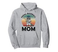 Vintage Raton Laveur Feral Baseball Mom Trash Panda Sport Lover Sweat à Capuche