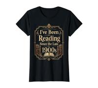Vintage Reader Bookworm Library Book Lover Apparel Fruit of Loom Original T Je lis Depuis la Fin des années 1900 | Book Lovers Vintage T-Shirt Graphique avec Valeur, Femme, Noir, M Femme (Lot de 1)